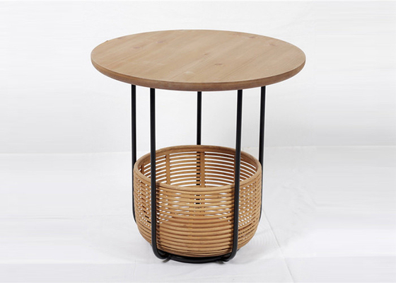 Painting Bamboo Basket Metal And Wood Display Shelves