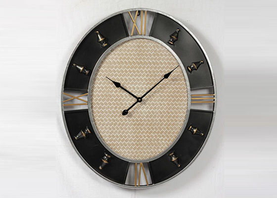 Industrial Creative Silent Oval 3D Metal Wall Art Clock