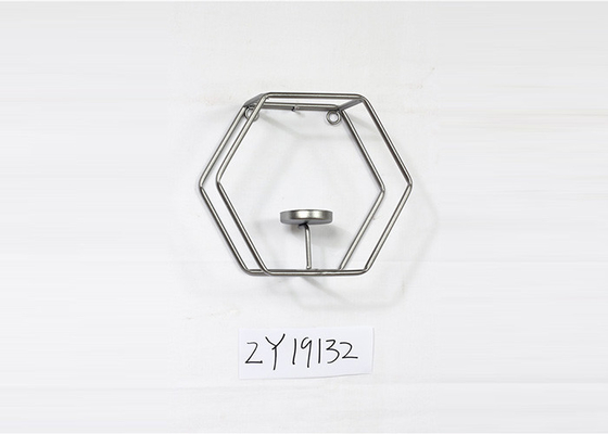 Black Silver Wall Decoration Hexagonal Sconce Candle Holder