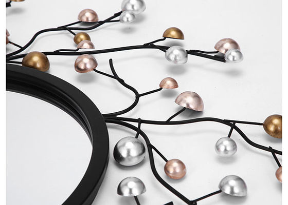 Beautiful Floral Sunshine Shape Gold Silver Black Metal  Mirror Wall Art