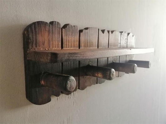 Wall Floating Shelf Wall Mounted Coat Rack 15.75 Inch, Dark Brown