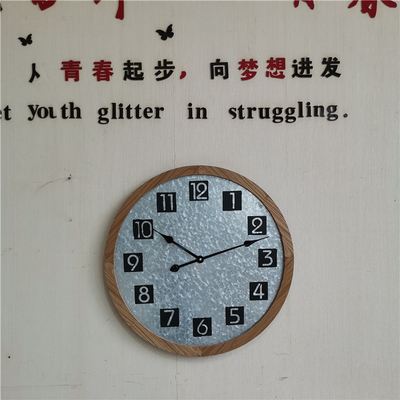 Circular Antique Big Digital Analog Metal Wall Art Clock